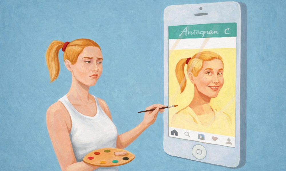 "Insta", Ilustração de Marco Melgrati (Reimaginada com IA)