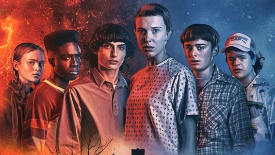 Retrato de algumas personagens principais de Stranger Things. Fonte: Netflix