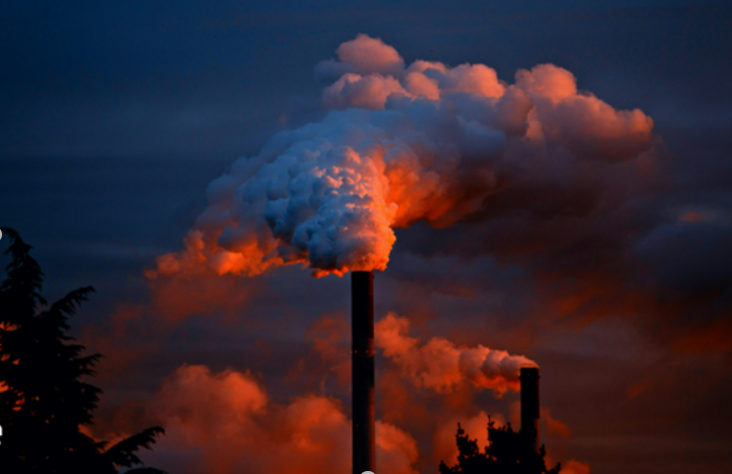 Imagem que reflete a poluição atomosférica