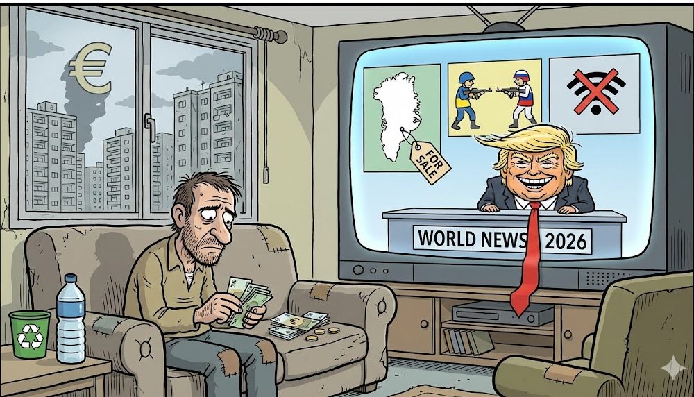 Canal 2026. charge traz o presidente dos EUA